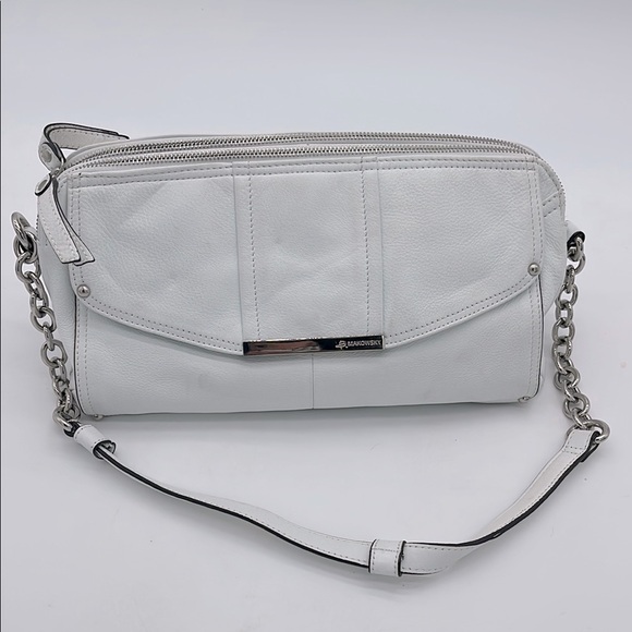 Makowsky  White Leather Shoulder Bag - Picture 1 of 6